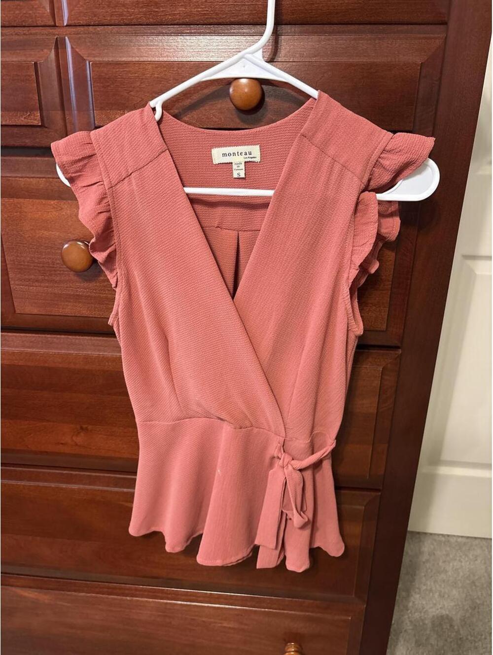 Monteau Women's Pink and Orange Blous